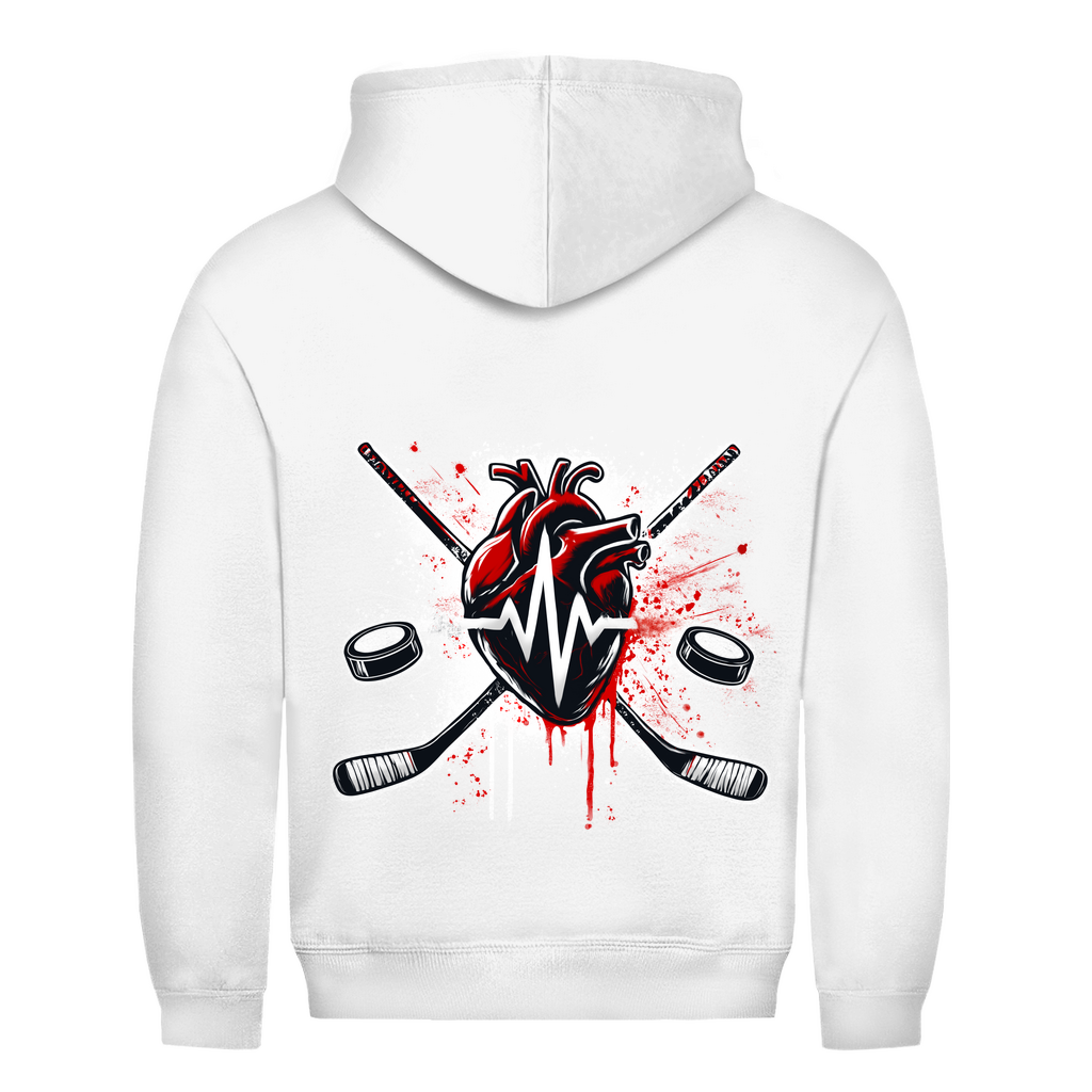 Unisex Hoodie HOCKEY HEARTBEAT (back)
