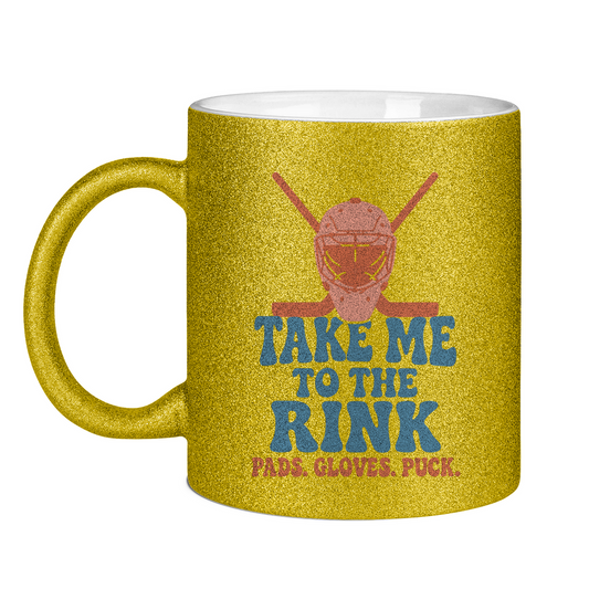 Glitzertasse TAKE ME TO THE RINK GOALIE