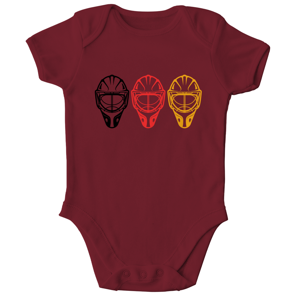 Babybody TEAM GOALIE MASKE SCHWARZ-ROT-GOLD