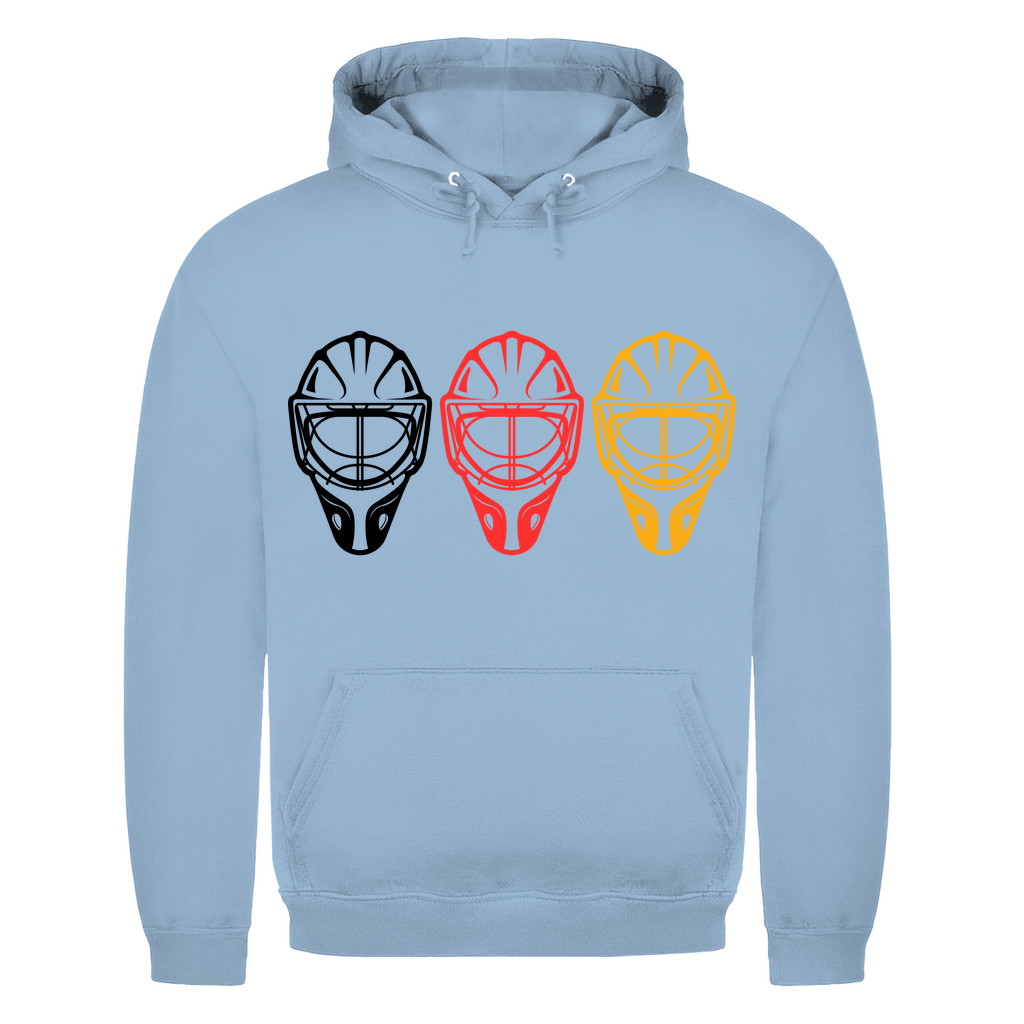 Unisex Hoodie TEAM GOALIE MASKE SCHWARZ-ROT-GOLD