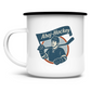 Emaille Tasse AHOJ-HOCKEY VINTAGE