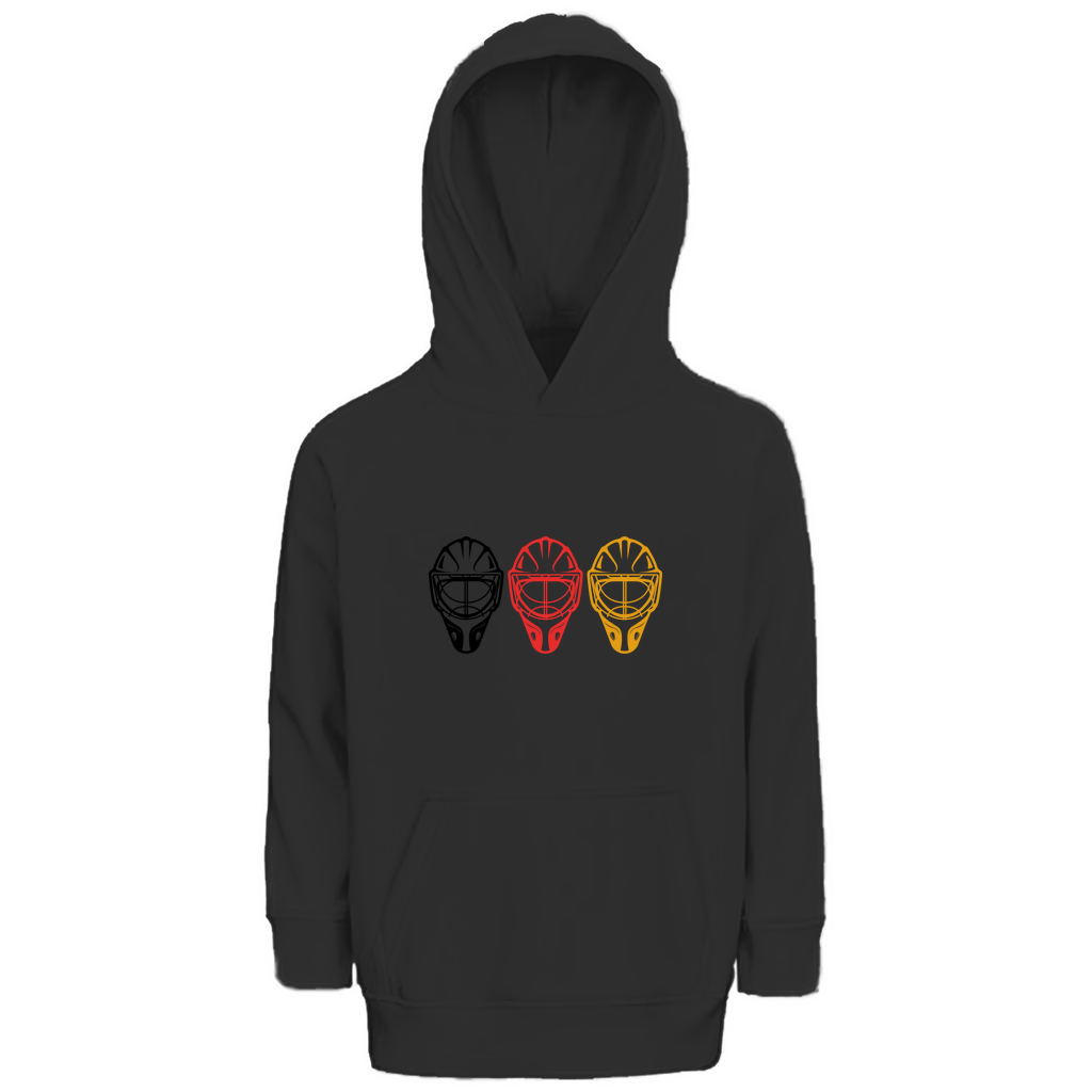Kids Hoodie TEAM GOALIE MASKE SCHWARZ-ROT-GOLD