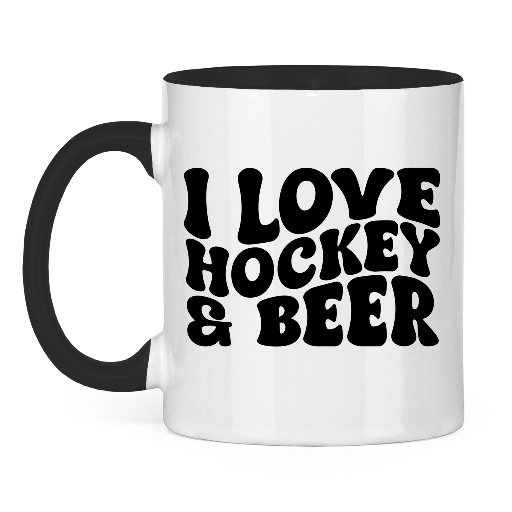 Tasse zweifarbig  I LOVE HOCKEY & BEER