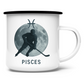 Emaille Tasse STERNZEICHEN PISCES / FISCH