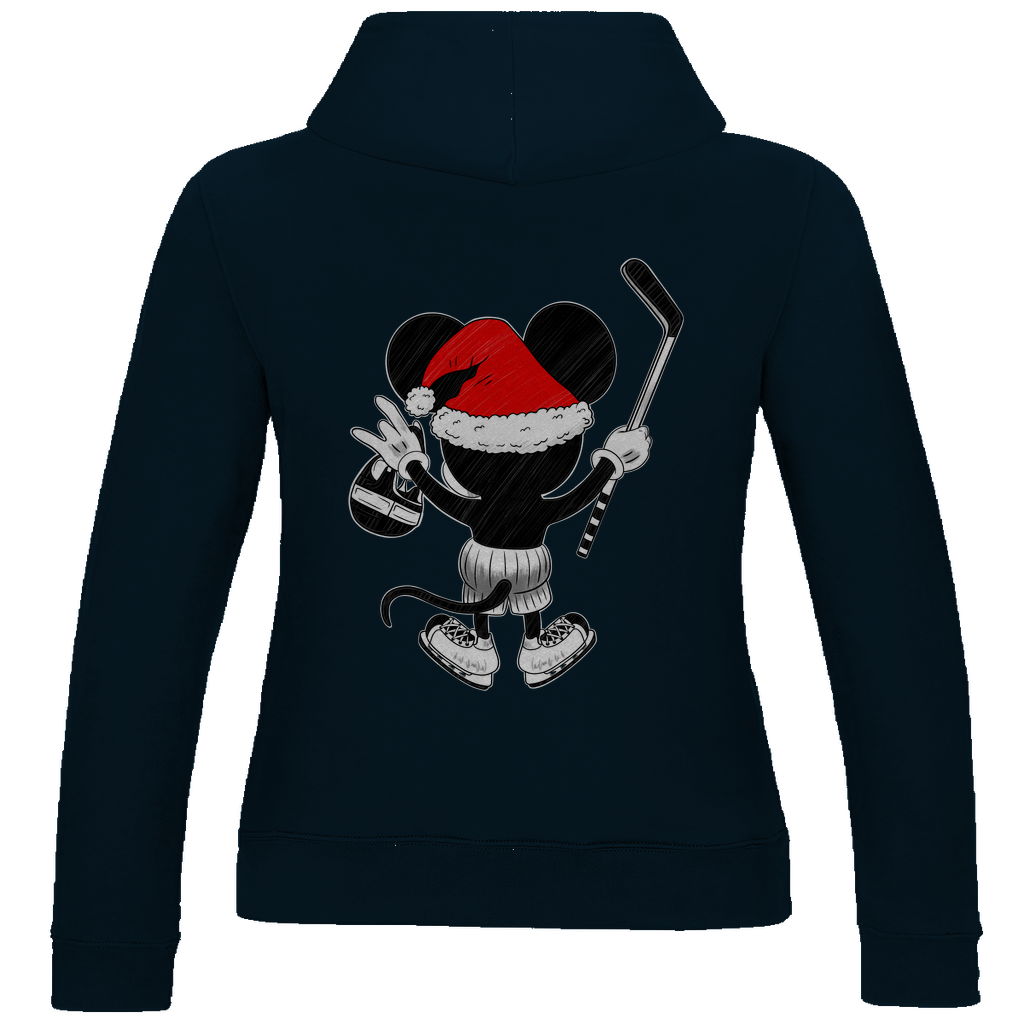 Ladies Hoodie HOCKEY-SANTA-MOUSE (back)