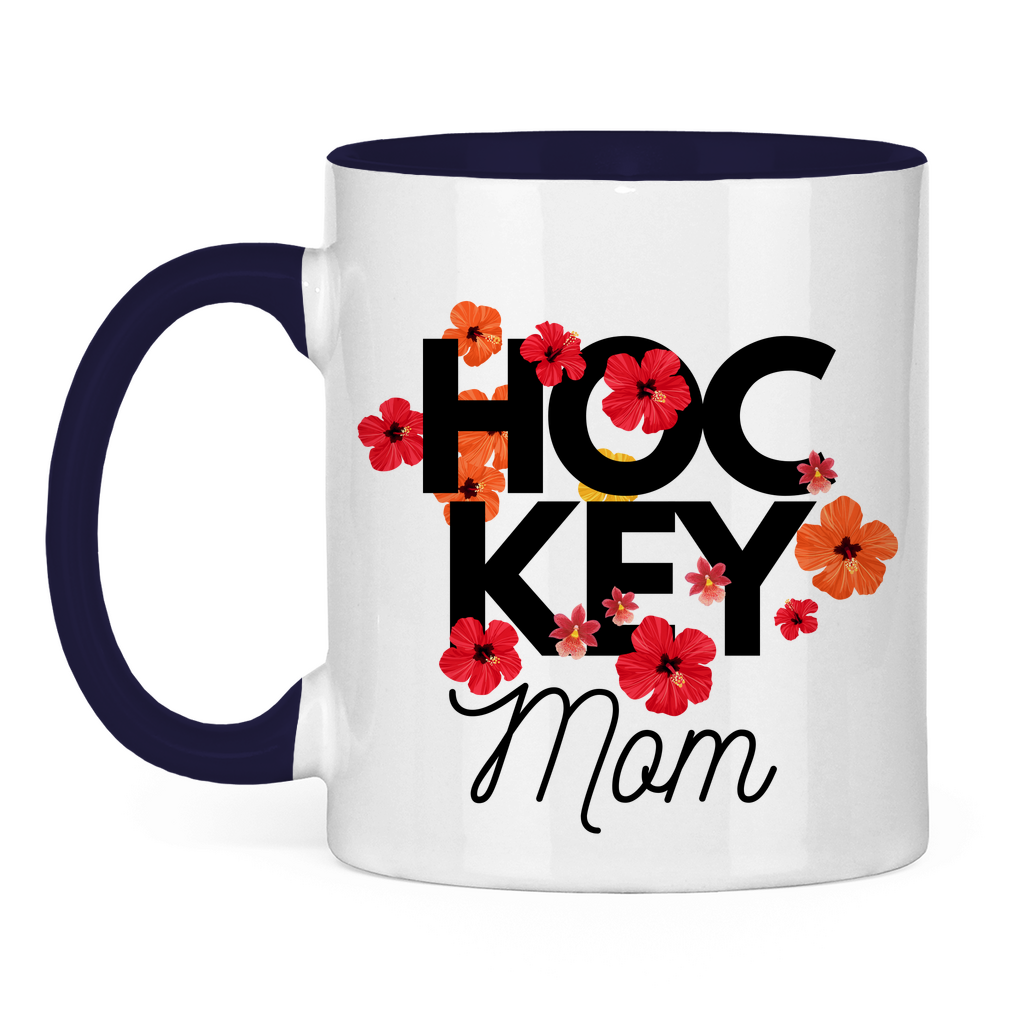 Tasse zweifarbig HOCKEY MOM FLOWERS