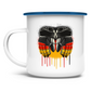 Emaille Tasse GERMAN GLOVES