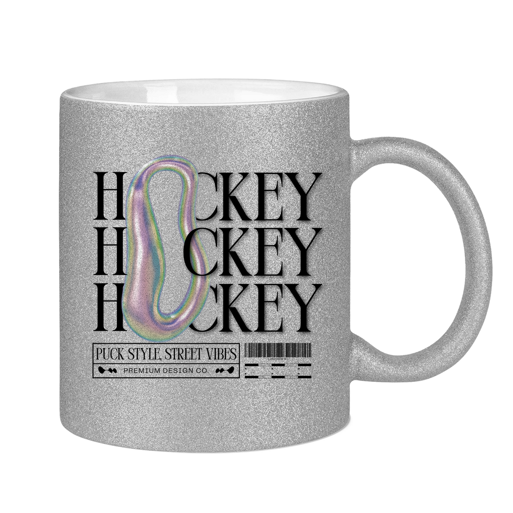 Glitzertasse HOCKEY MODERN