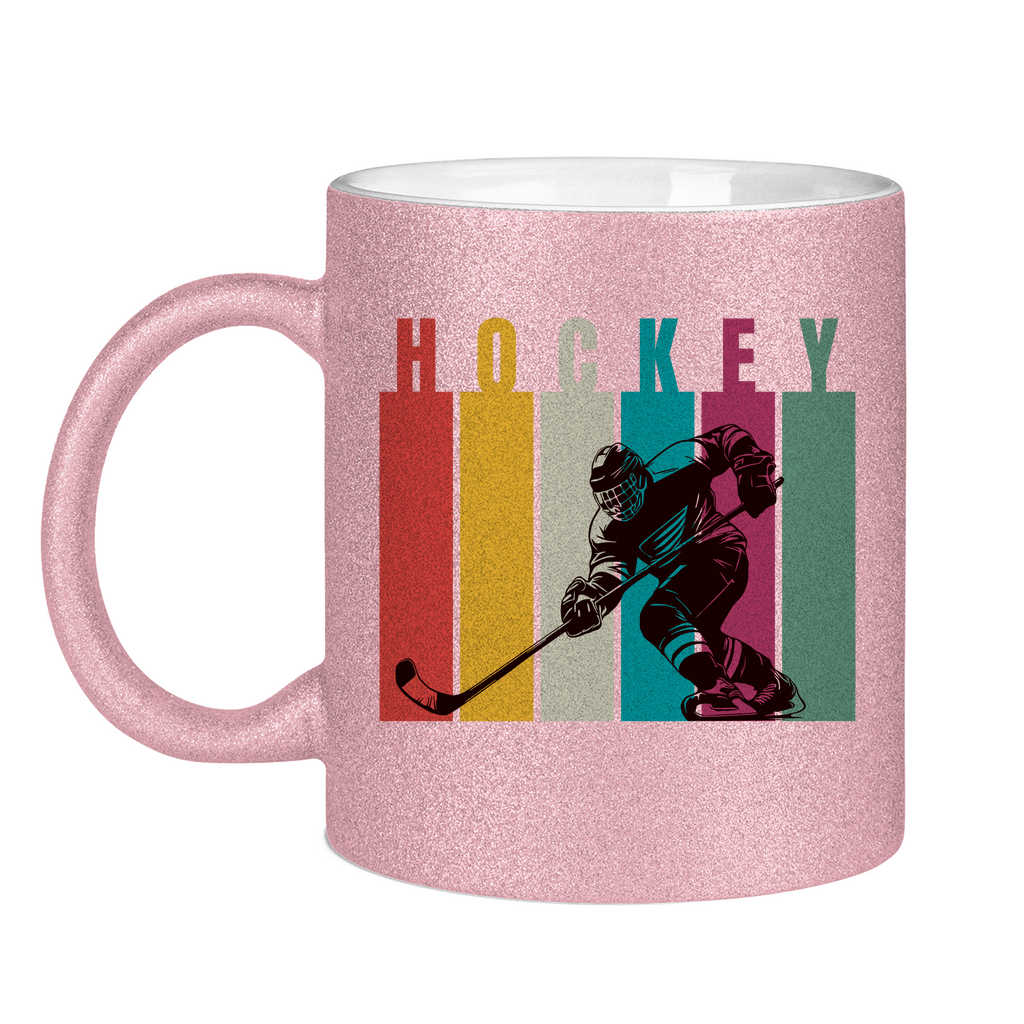 Glitzertasse COLOURFUL HOCKEYPLAYER