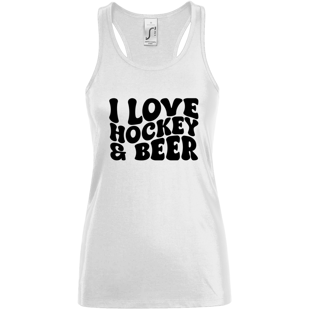 Ladies Tank Top I LOVE HOCKEY & BEER