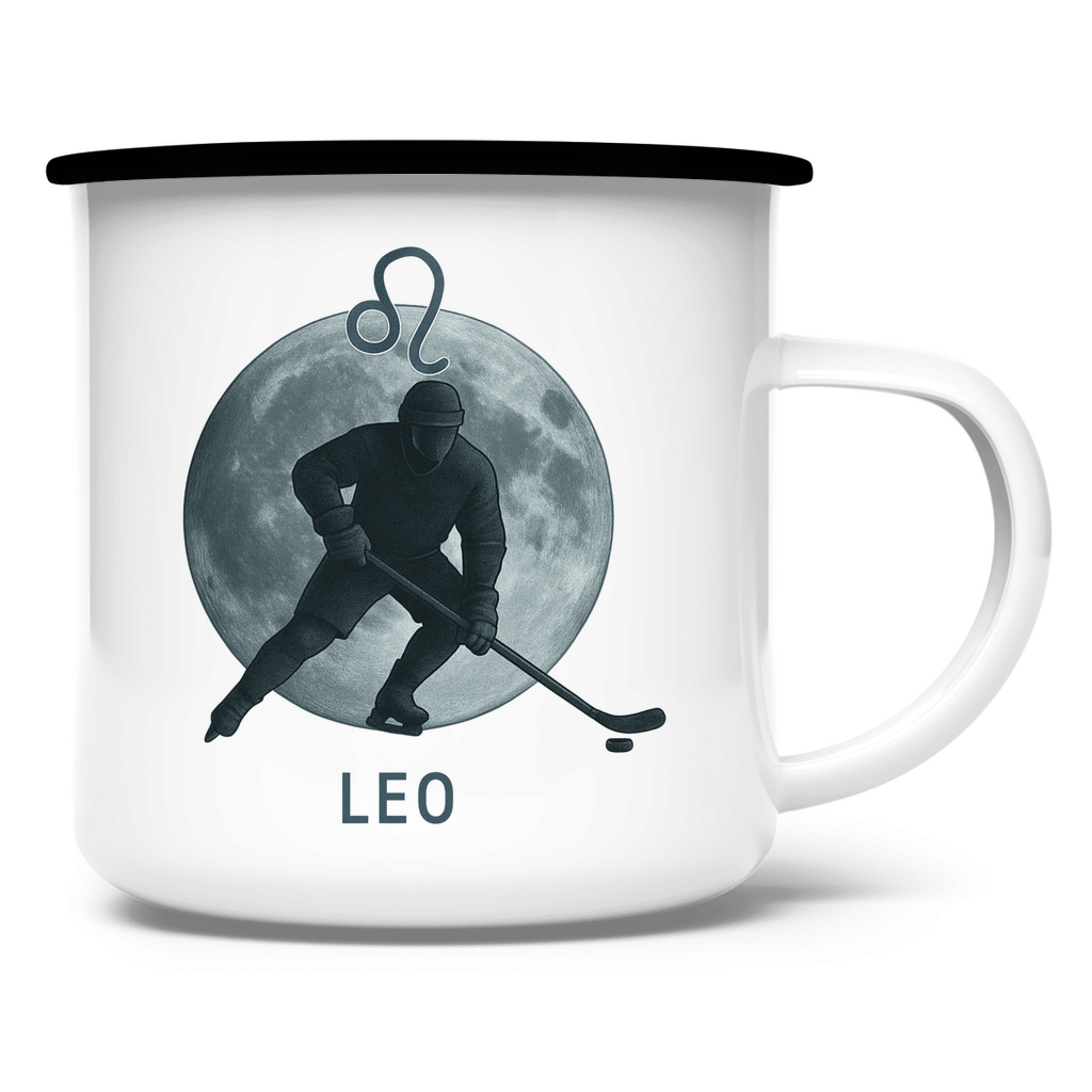 Emaille Tasse STERNZEICHEN LEO / LÖWE
