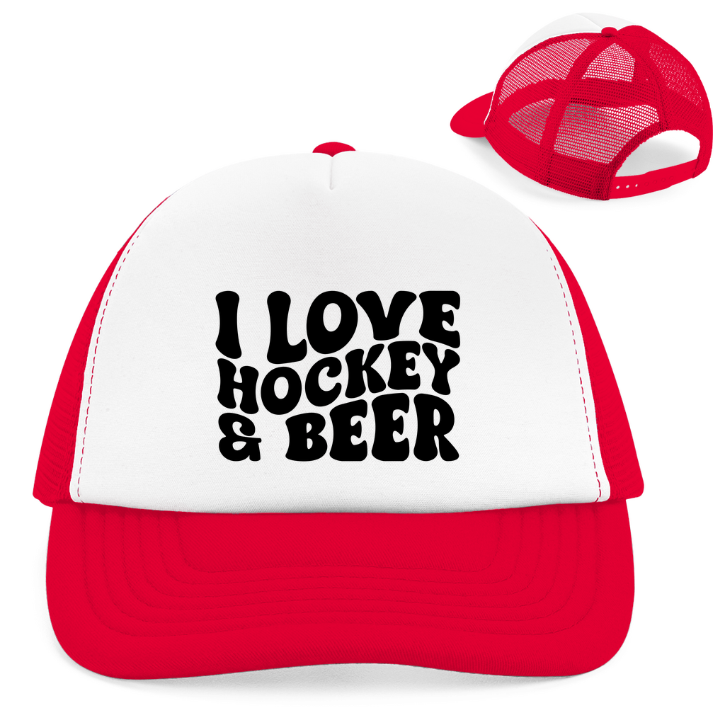 Retro Cap I LOVE HOCKEY & BEER