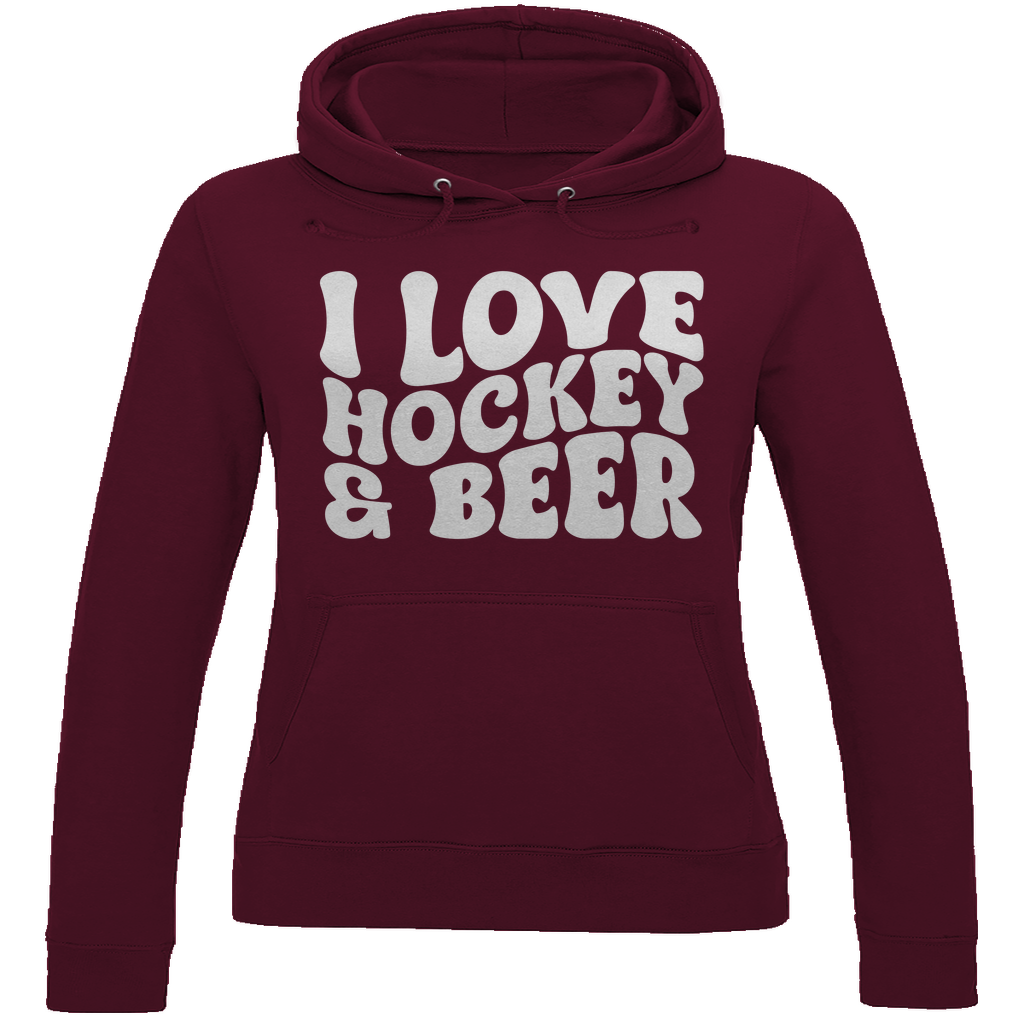 Ladies Hoodie I LOVE HOCKEY & BEER