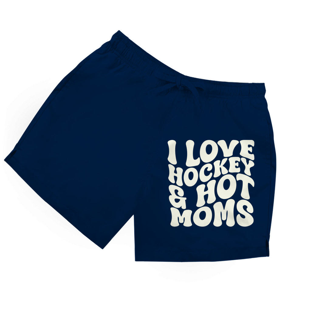 Badehose I LOVE HOCKEY & HOT MOMS