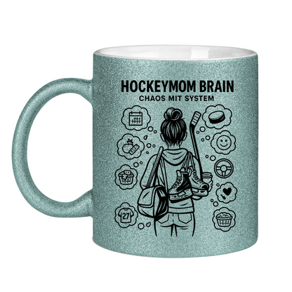 Glitzertasse HOCKEYMOM BRAIN