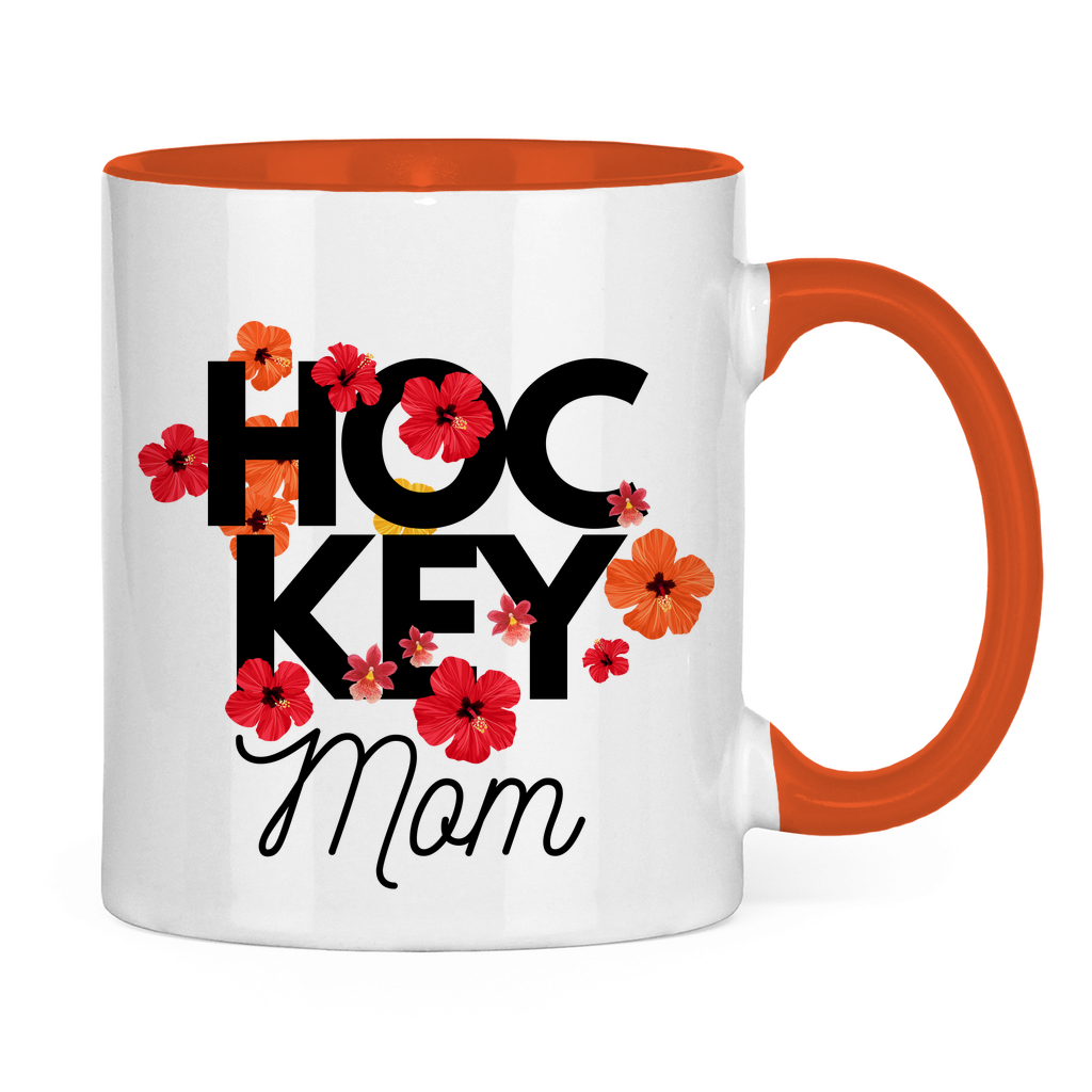 Tasse zweifarbig HOCKEY MOM FLOWERS