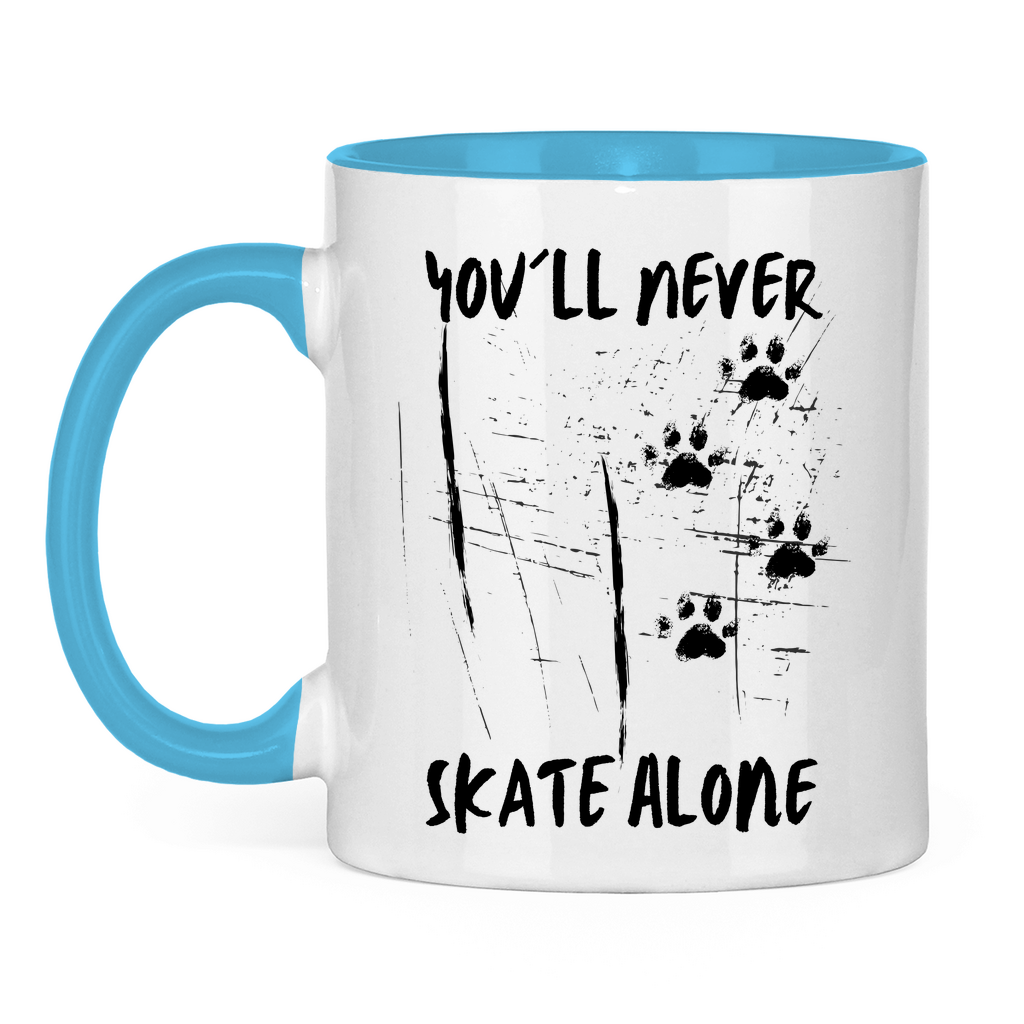 Tasse zweifarbig NEVER SKATE ALONE