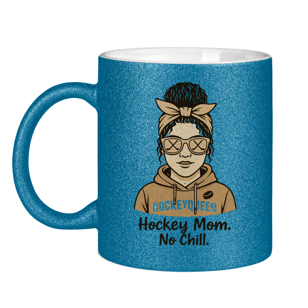 Glitzertasse HOCKEY MOM - NO CHILL