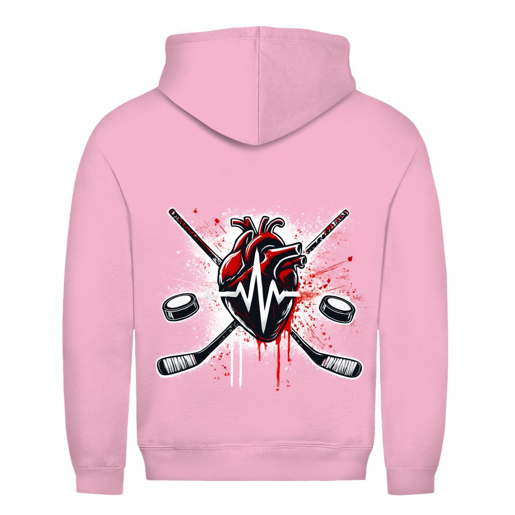 Unisex Hoodie HOCKEY HEARTBEAT (back)