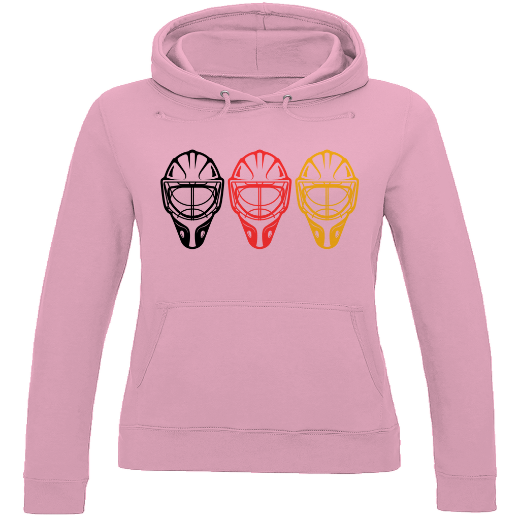 Ladies Hoodie TEAM GOALIE MASKE SCHWARZ-ROT-GOLD