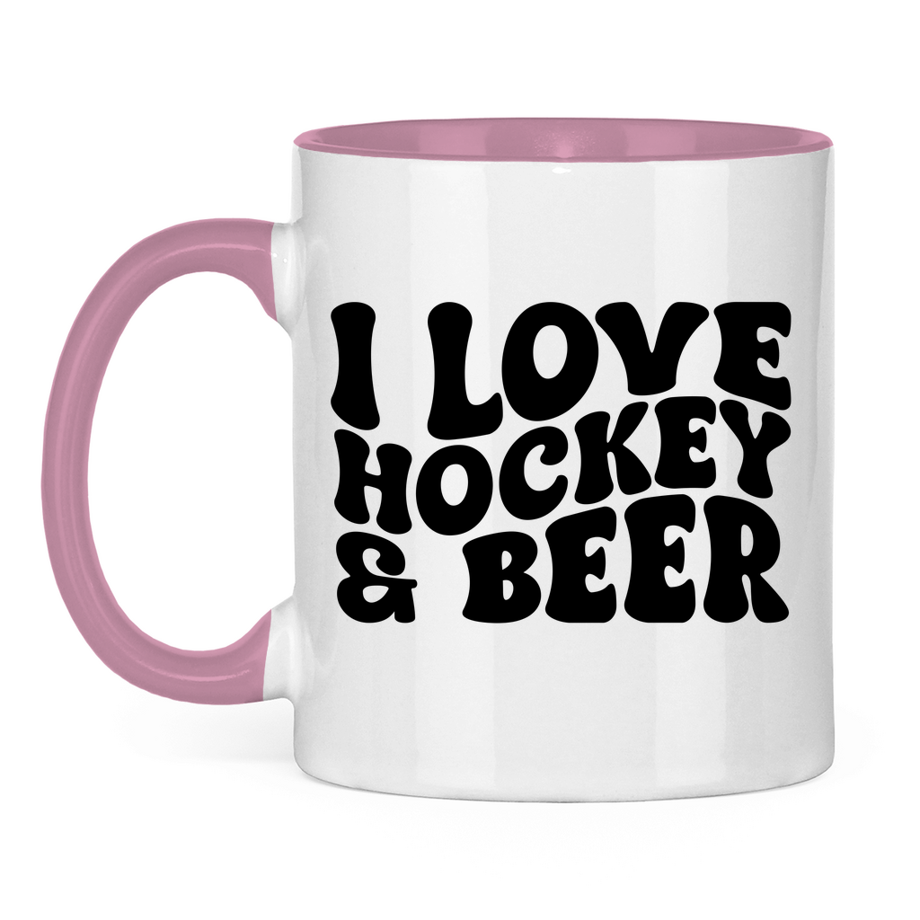 Tasse zweifarbig  I LOVE HOCKEY & BEER