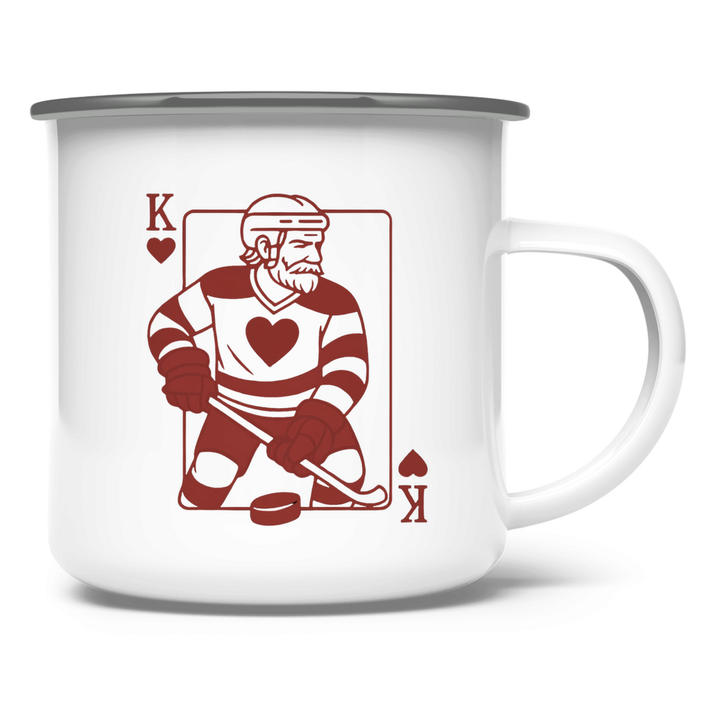 Emaille Tasse HOCKEY HERZKÖNIG