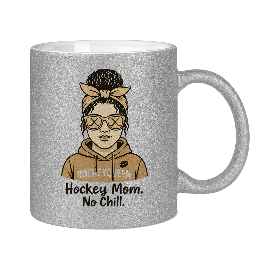 Glitzertasse HOCKEY MOM - NO CHILL