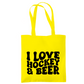 Tragetasche  I LOVE HOCKEY & BEER