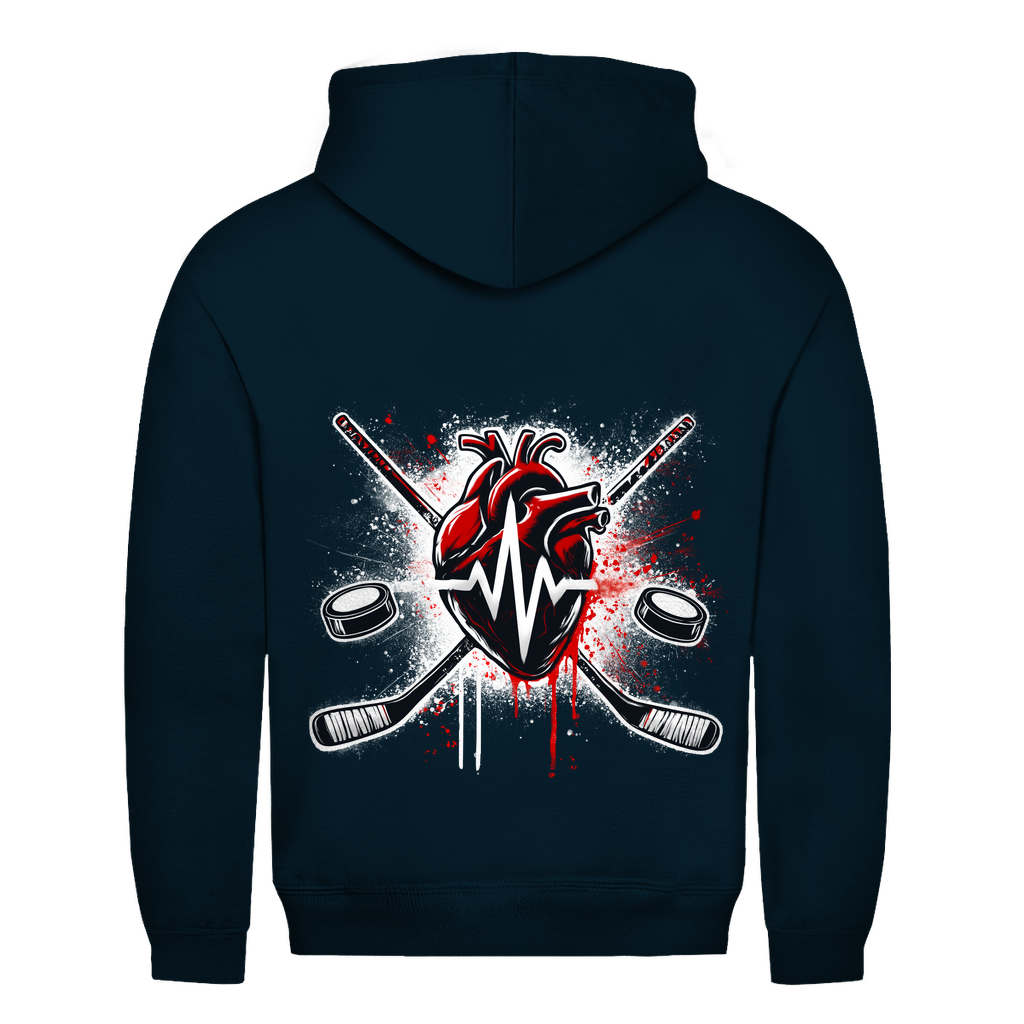 Unisex Hoodie HOCKEY HEARTBEAT (back)