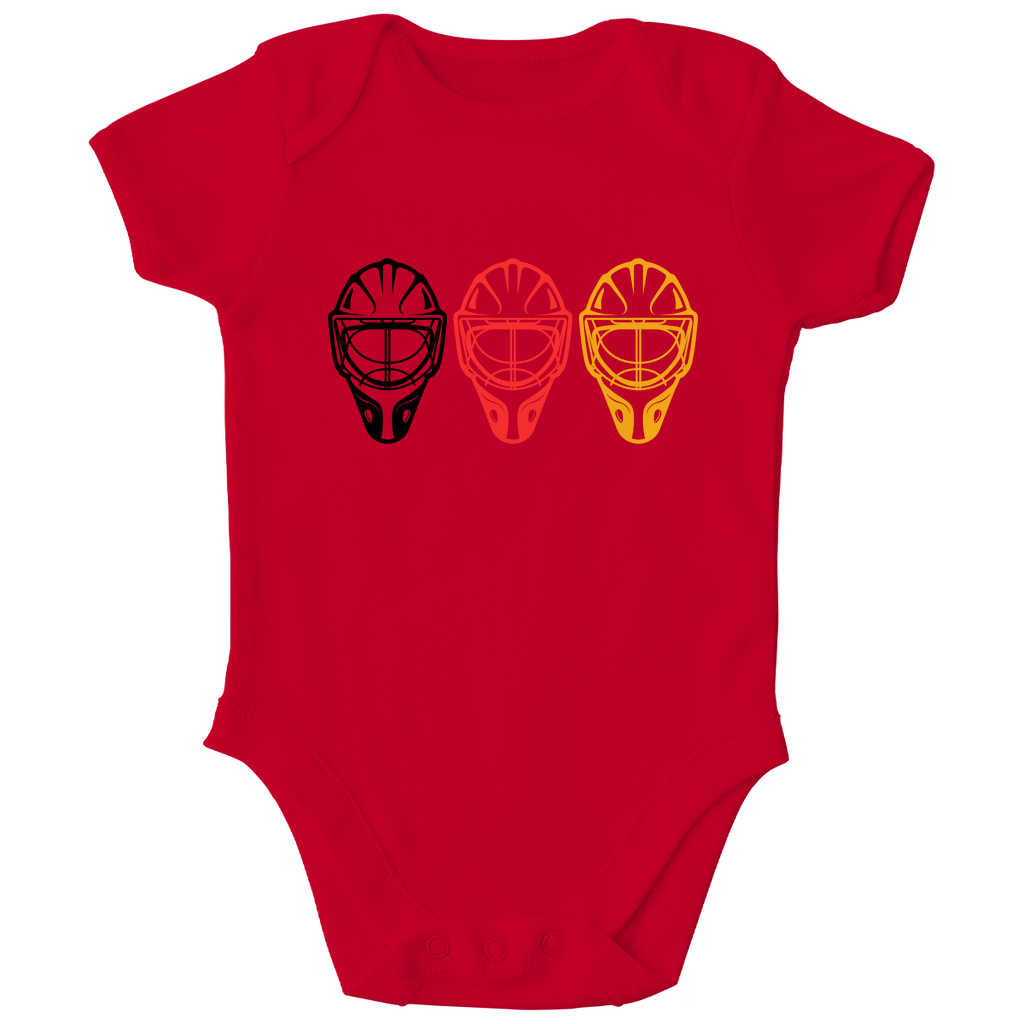 Babybody TEAM GOALIE MASKE SCHWARZ-ROT-GOLD
