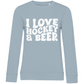 Ladies Sweatshirt I LOVE HOCKEY & BEER