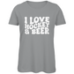 Ladies T-Shirt I LOVE HOCKEY & BEER