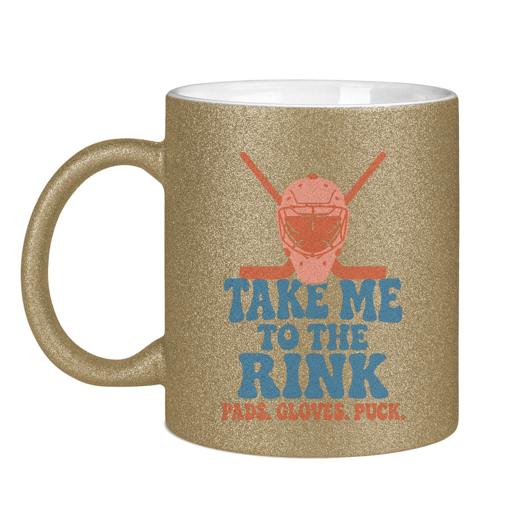 Glitzertasse TAKE ME TO THE RINK GOALIE
