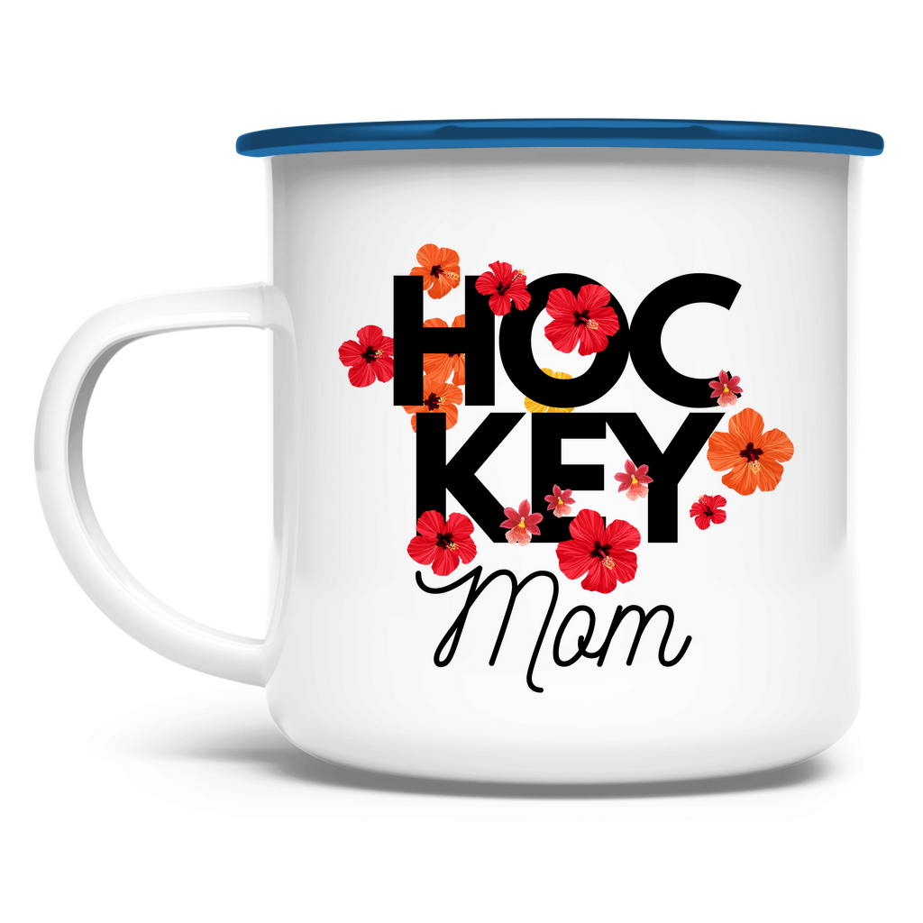 Emaille Tasse HOCKEY MOM FLOWERS