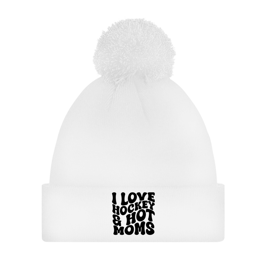 Bommelmütze I LOVE HOCKEY & HOT MOMS