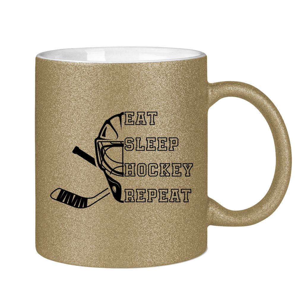 Glitzertasse EAT, SLEEP GOALIE