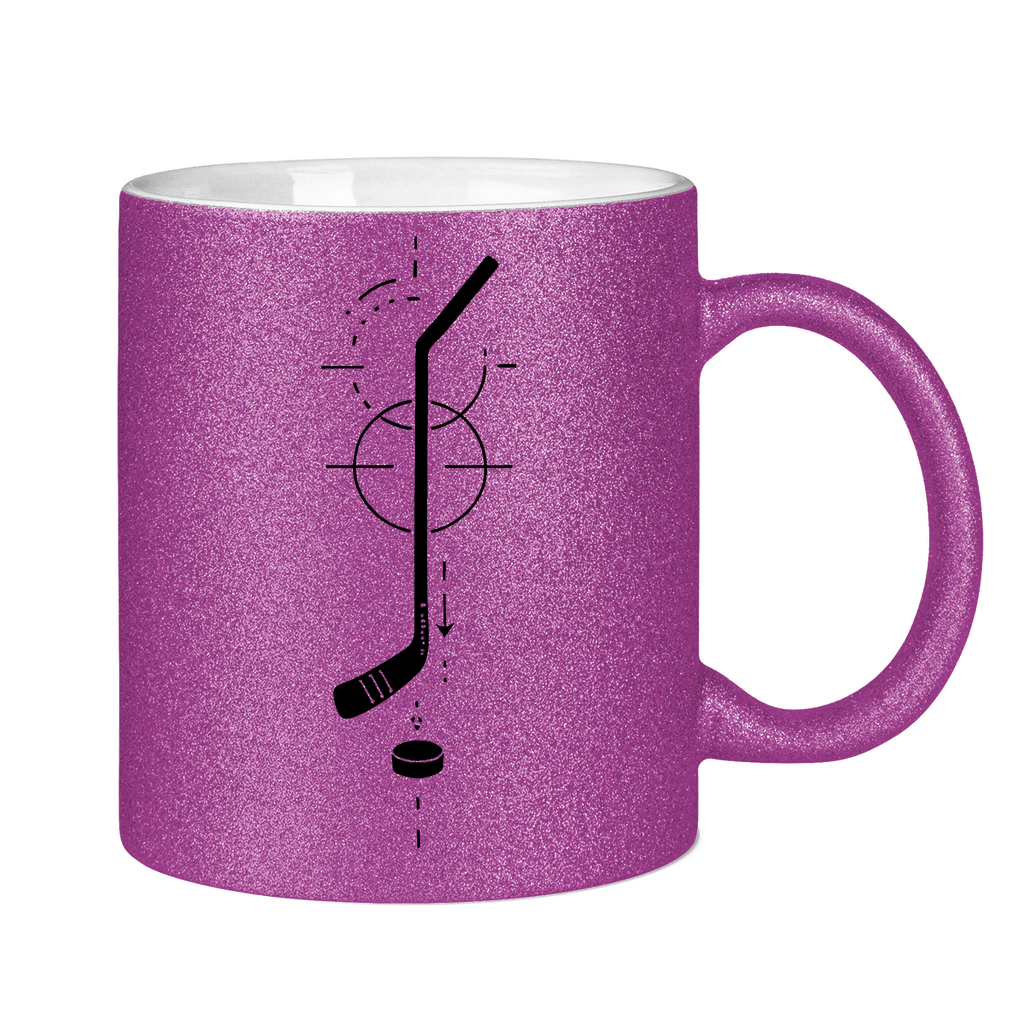 Glitzertasse HOCKEYSTICK MODERN