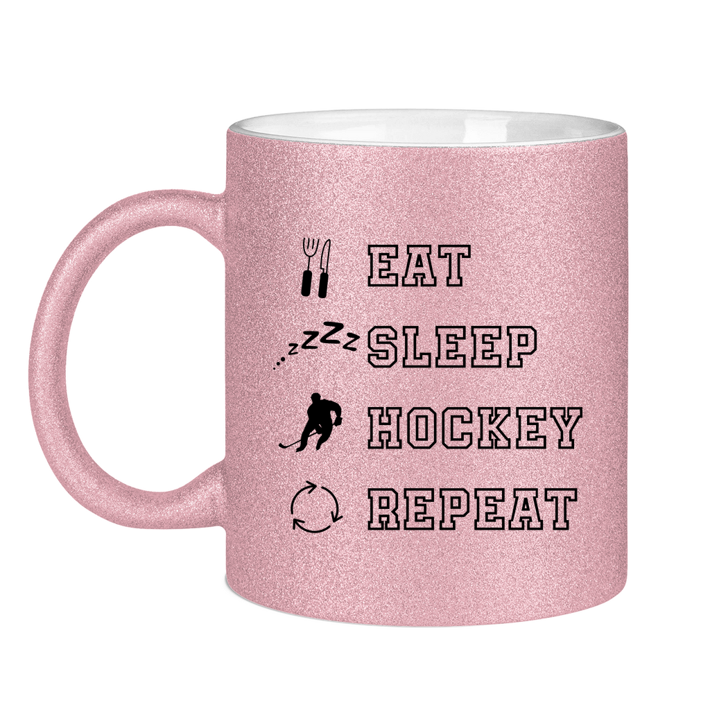 Glitzertasse EAT, SLEEP REPEAT