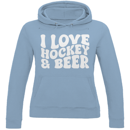 Ladies Hoodie I LOVE HOCKEY & BEER