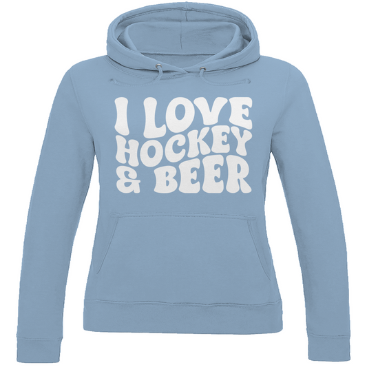 Ladies Hoodie I LOVE HOCKEY & BEER