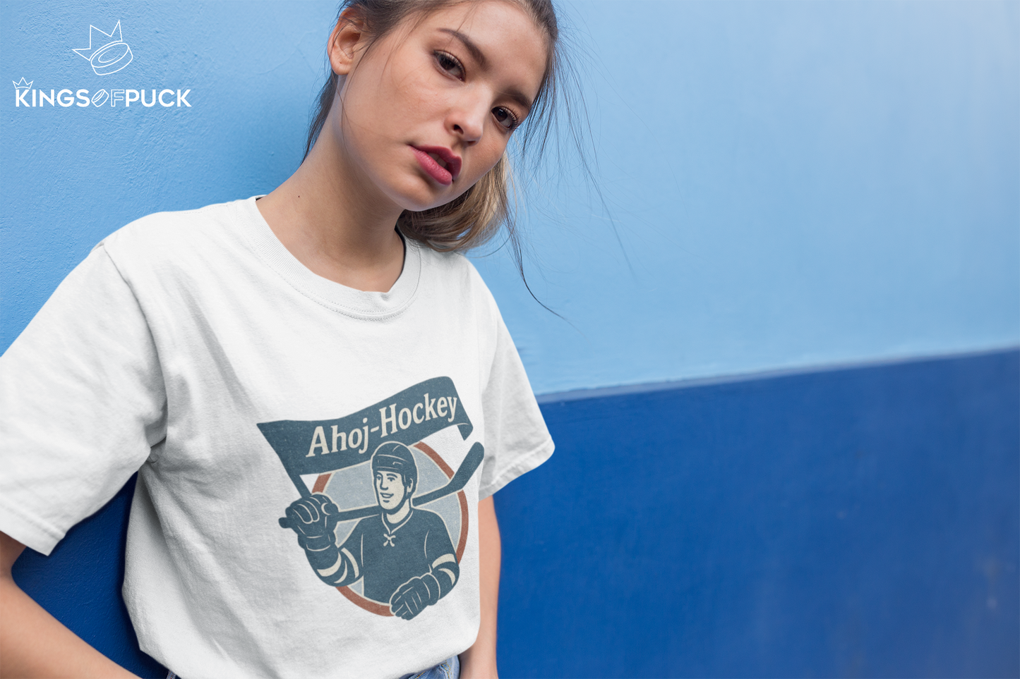 Oversize T-Shirt AHOJ-HOCKEY VINTAGE