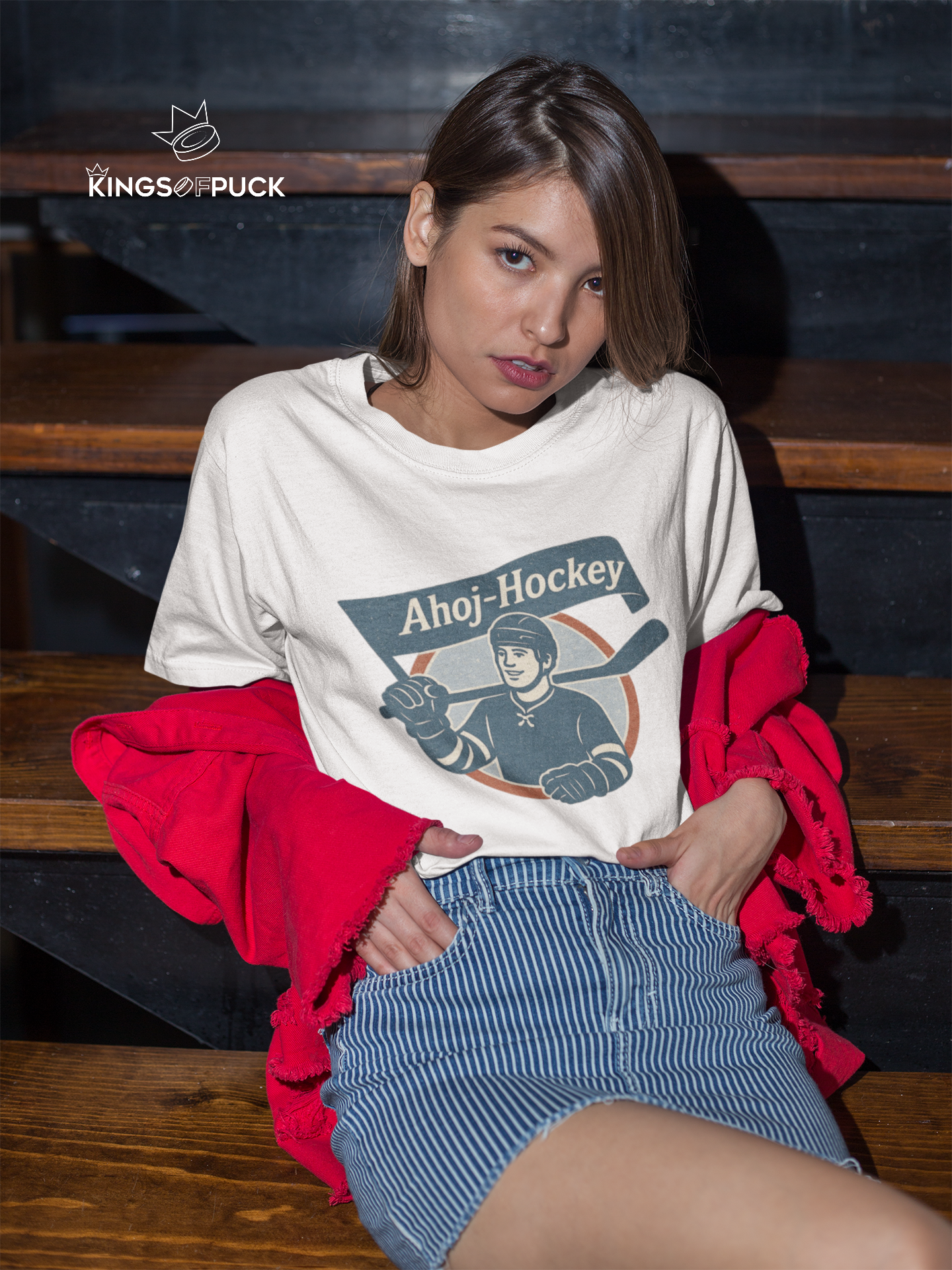 Ladies T-Shirt AHOJ-HOCKEY VINTAGE